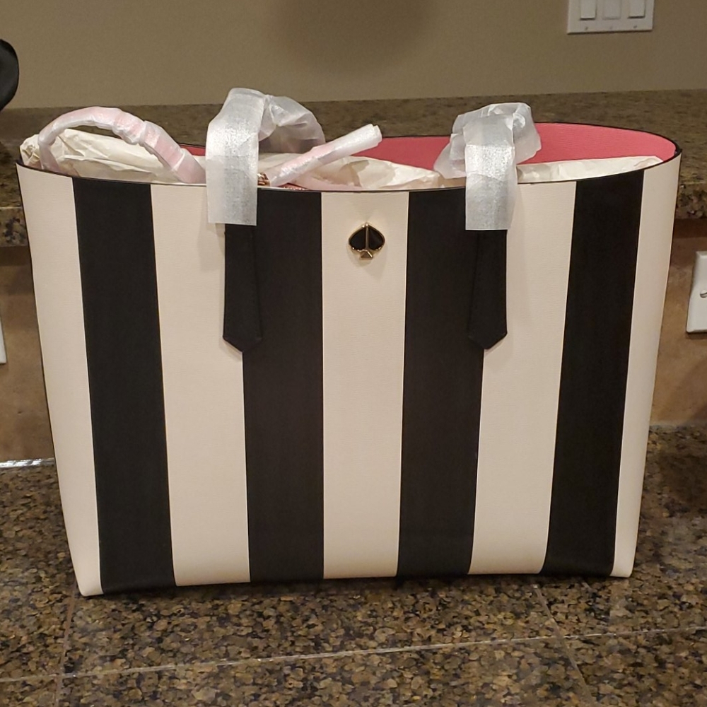 NWT Kate Spade Molly stripe large tote